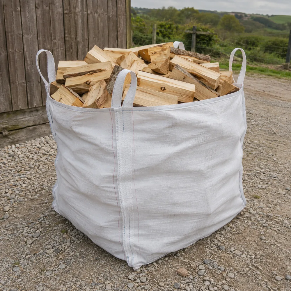 XL dumpy bag of seasoned softwood logs delivered in North Devon
